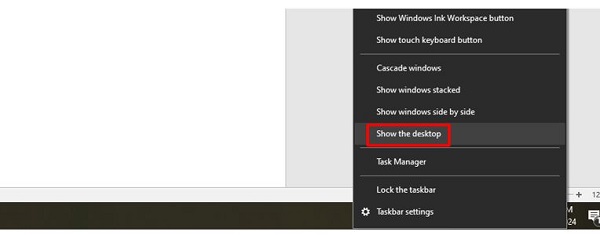 [BUG FIX] The computer lost the Show Desktop button on the Taskbar